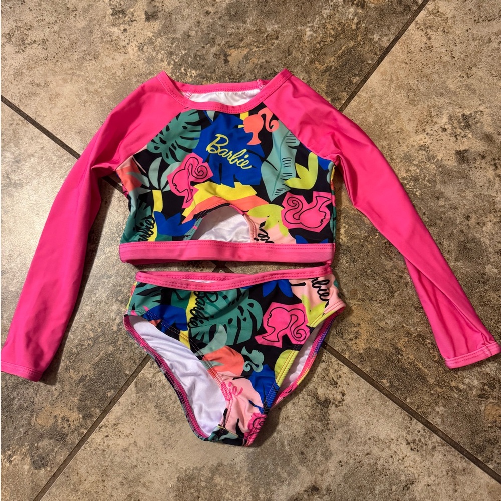 Barbie Kids Swim Set  Super cute like new Barbie 2 piece Girls Swim Suit Size 3T